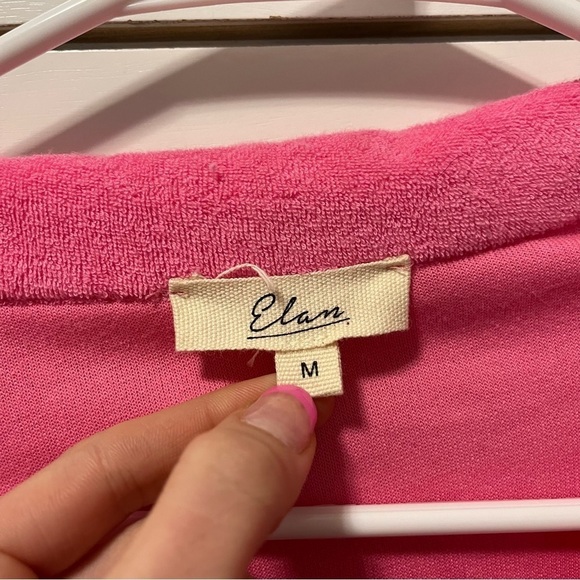 Elan Tabitha Pink Terry Cloth Top - Picture 4 of 4